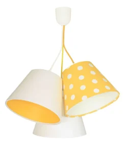 BPS Koncept Dekorative Hängeleuchte Weiß Gelb Kinder Mädchen*Kinder Kinderzimmerlampen|Kinderlampen
