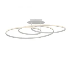 Just Light Dekorative LED Deckenleuchte Metall Weiß 3000 K Ringe