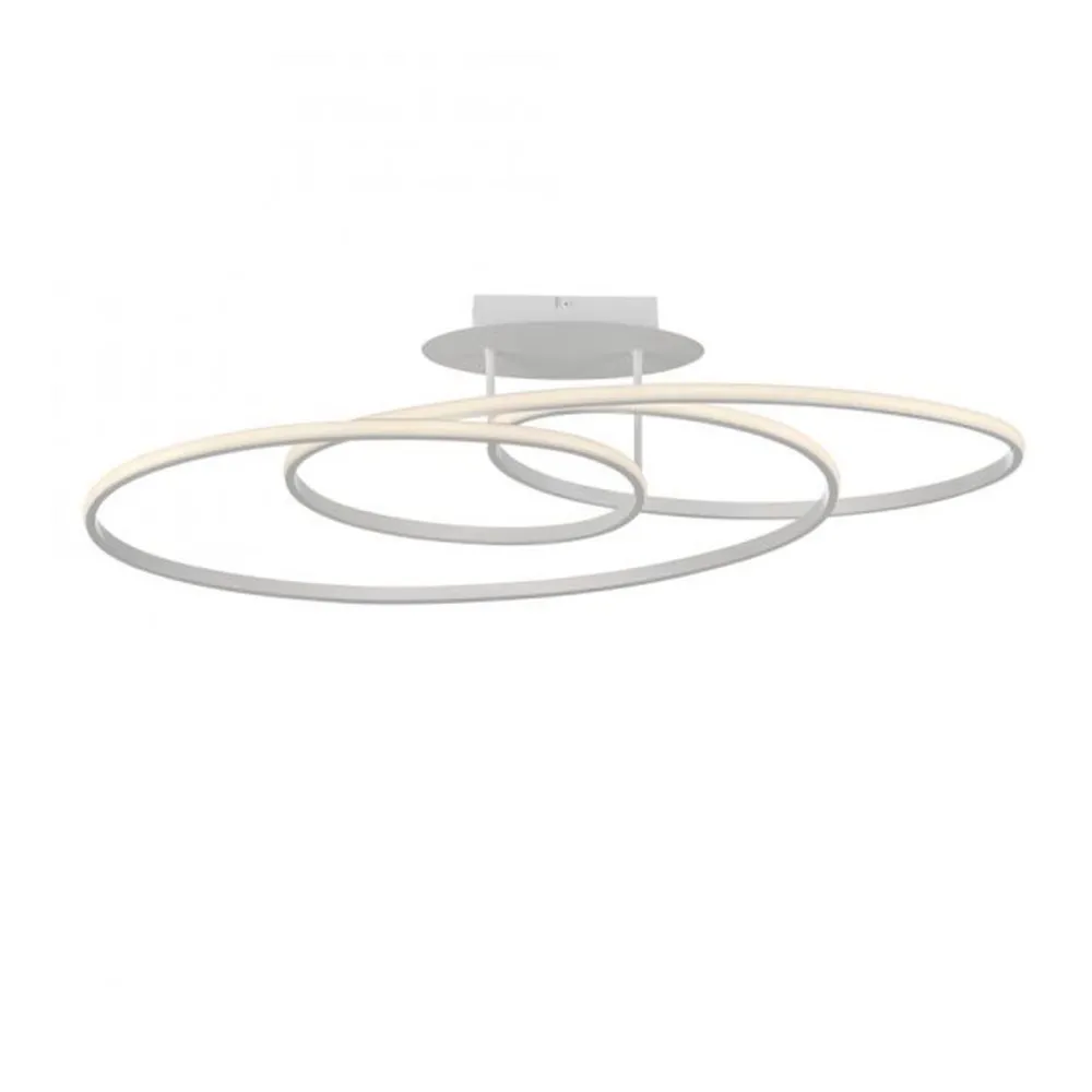 Just Light Dekorative LED Deckenleuchte Metall Weiß 3000 K Ringe