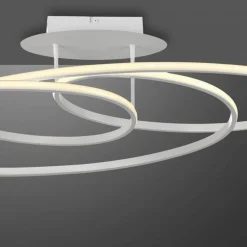 Just Light Dekorative LED Deckenleuchte Metall Weiß 3000 K Ringe