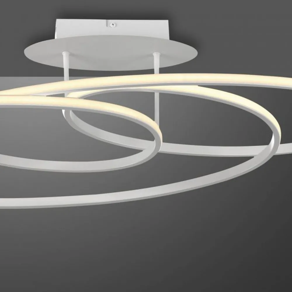 Just Light Dekorative LED Deckenleuchte Metall Weiß 3000 K Ringe