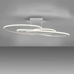 Just Light Dekorative LED Deckenleuchte Metall Weiß 3000 K Ringe