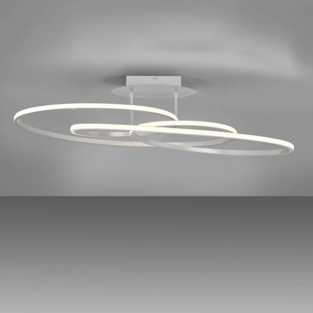 Just Light Dekorative LED Deckenleuchte Metall Weiß 3000 K Ringe