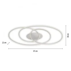 Just Light Dekorative LED Deckenleuchte Metall Weiß 3000 K Ringe