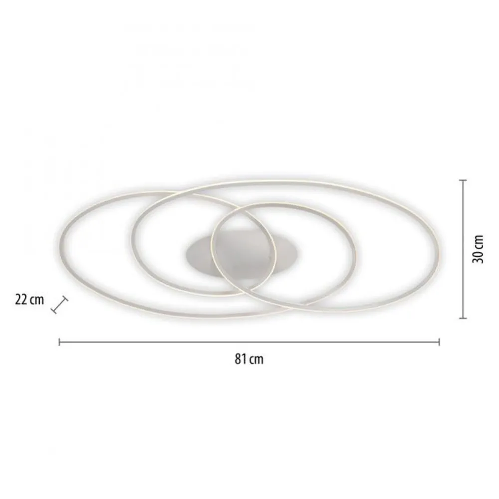 Just Light Dekorative LED Deckenleuchte Metall Weiß 3000 K Ringe