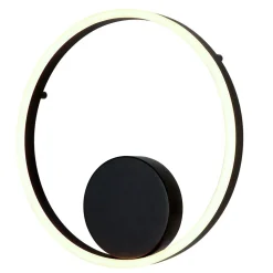 Steinhauer Dekorative LED Wandleuchte Metall Schwarz B:40 cm Ring* Led Lampen|Wandleuchten