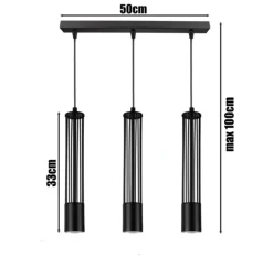 Belis Dekorative Pendelleuchte Metall GU10 55 cm lang Schwarz* Hängelampen|Bürolampen