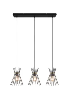 Trio Reality Dekorative Pendelleuchte Schwarz Gold E27 82 cm lang* Hängelampen|Bürolampen