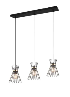 Trio Reality Dekorative Pendelleuchte Schwarz Gold E27 82 cm lang* Hängelampen|Bürolampen