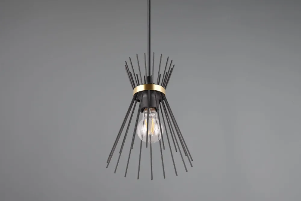 Hot Trio Reality Dekorative Pendelleuchte Schwarz Gold E27 Ø20 cm rund