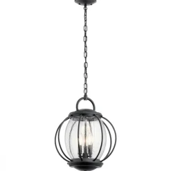 Best Elstead Dekorative Pendelleuchte außen Glas Schwarz Vintage