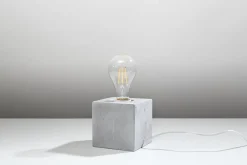 Best Sollux Dekorative Tischlampe Beton H:10cm klein Würfel