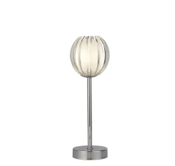 Hot Searchlight Dekorative Tischlampe Glas Metall G9 33 cm klein Chrom