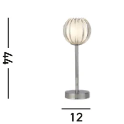 Hot Searchlight Dekorative Tischlampe Glas Metall G9 33 cm klein Chrom