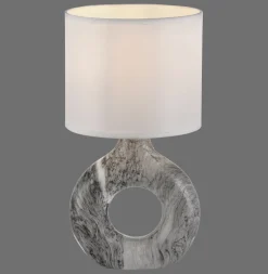 Just Light Dekorative Tischlampe Keramik Stoff 30 cm E27 blendarm* Schlafzimmer Lampen|Stofflampen