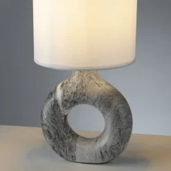 Just Light Dekorative Tischlampe Keramik Stoff 30 cm E27 blendarm* Schlafzimmer Lampen|Stofflampen