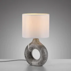 Just Light Dekorative Tischlampe Keramik Stoff 30 cm E27 blendarm* Schlafzimmer Lampen|Stofflampen