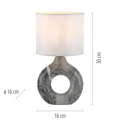 Just Light Dekorative Tischlampe Keramik Stoff 30 cm E27 blendarm* Schlafzimmer Lampen|Stofflampen