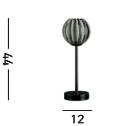 Searchlight Dekorative Tischleuchte Glas Metall 32 cm Schwarz Chrom* Wohnzimmerlampen|Metall Lampen