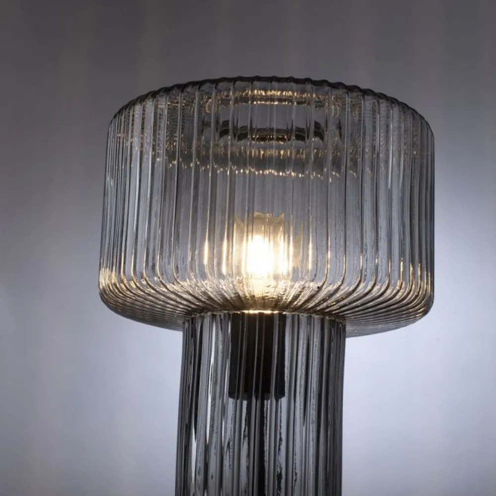 Sale Paul Neuhaus Dekorative Tischleuchte Rauchglas E27 35 cm Pilz Retro