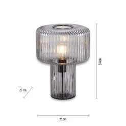 Sale Paul Neuhaus Dekorative Tischleuchte Rauchglas E27 35 cm Pilz Retro