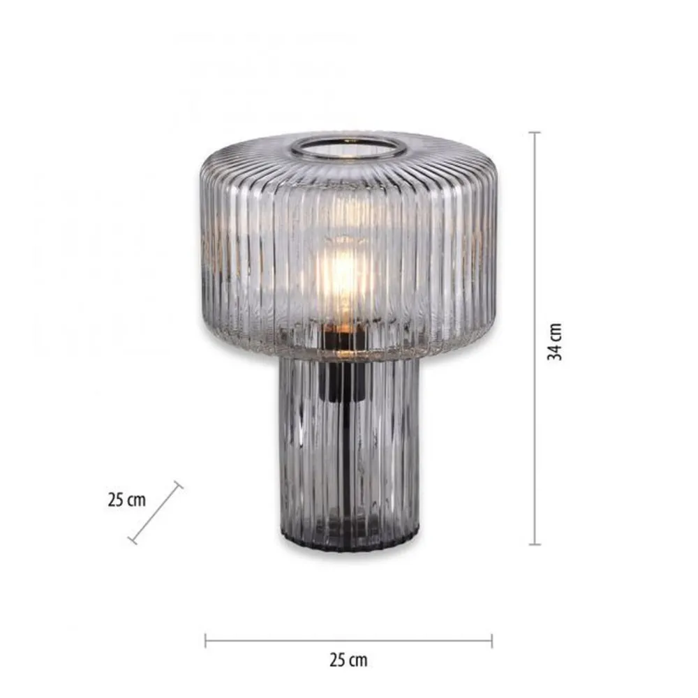 Sale Paul Neuhaus Dekorative Tischleuchte Rauchglas E27 35 cm Pilz Retro
