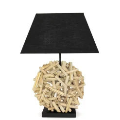Hot Suna Living Dekorative Tischleuchte Treibholz Stoffschirm Handarbeit