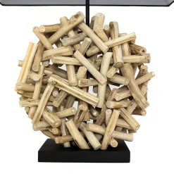 Hot Suna Living Dekorative Tischleuchte Treibholz Stoffschirm Handarbeit