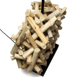 Hot Suna Living Dekorative Tischleuchte Treibholz Stoffschirm Handarbeit