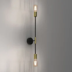 Hot Luminex Dekorative Wandlampe AQIB Vintage Metall Schwarz Gold