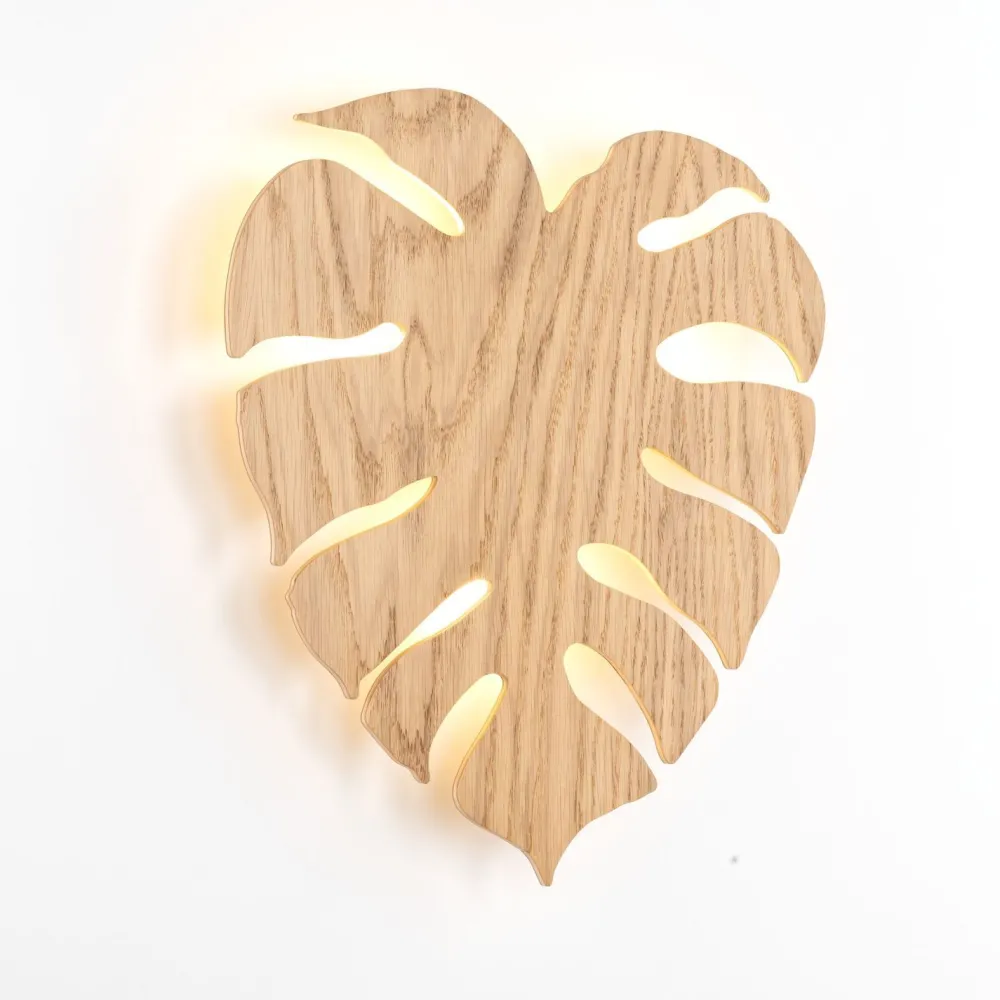 TK Lighting Dekorative Wandlampe Holz Blatt indirektes Licht H: 40 3x G9* Wandleuchten|Flurlampen