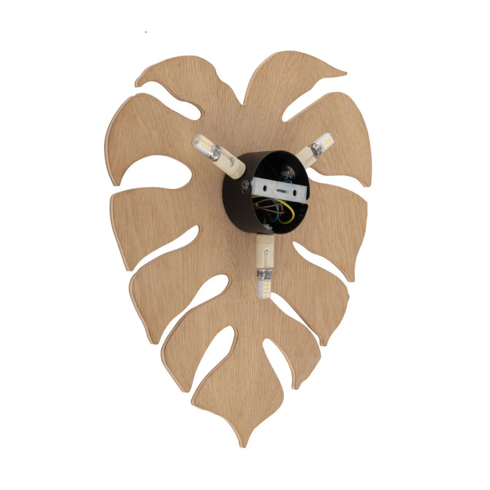 TK Lighting Dekorative Wandlampe Holz Blatt indirektes Licht H: 40 3x G9* Wandleuchten|Flurlampen