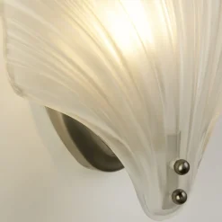 Searchlight Dekorative Wandlampe Metall Glas T:11 cm IP44 in Silber* Wandleuchten|Badezimmer Lampe