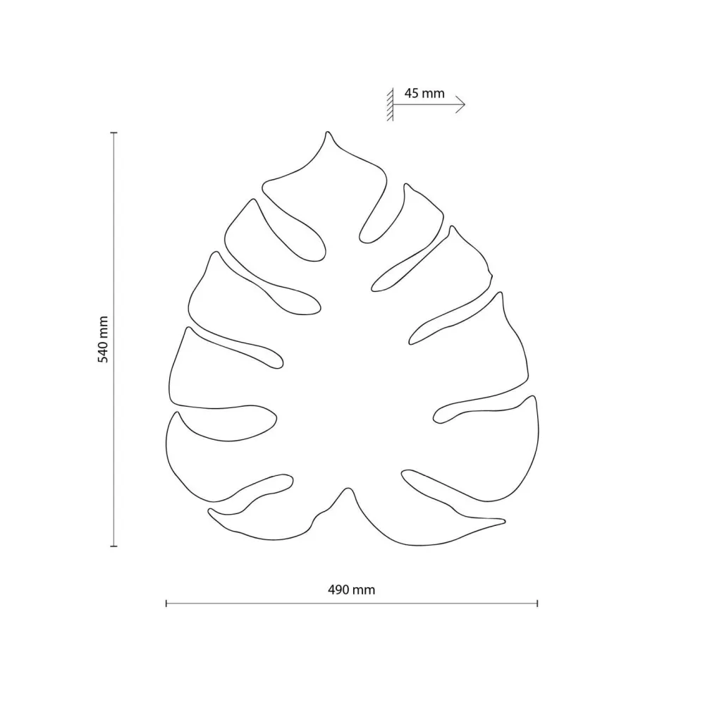 TK Lighting Dekorative Wandleuchte Metall Blatt indirekt H: 54 cm 4x G9* Wandleuchten|Flurlampen
