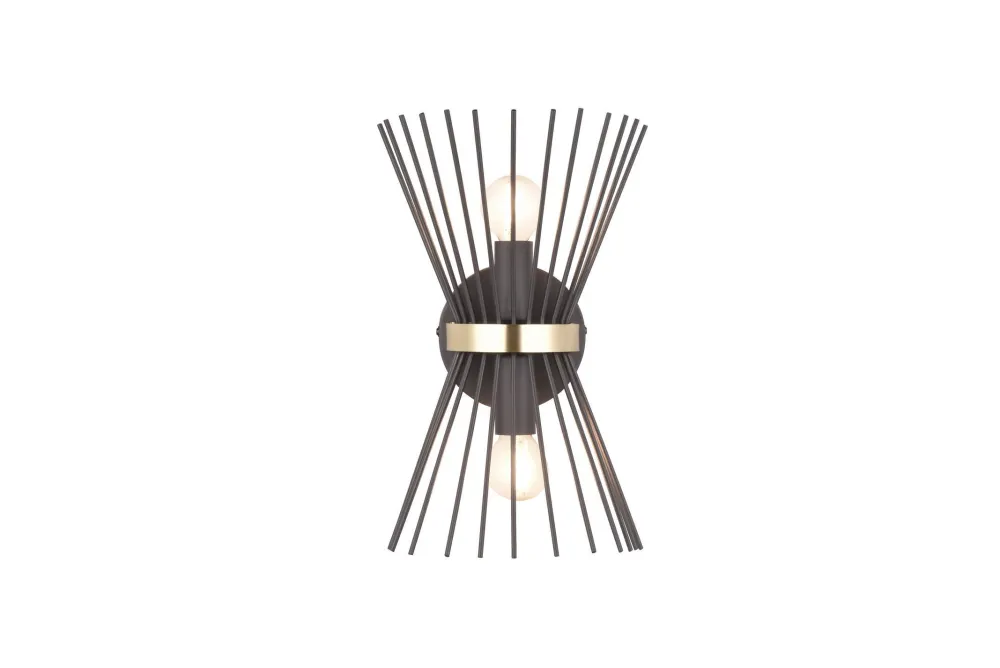 Sale Trio Reality Dekorative Wandleuchte Schwarz Gold E27 H:31 cm 2-flmg
