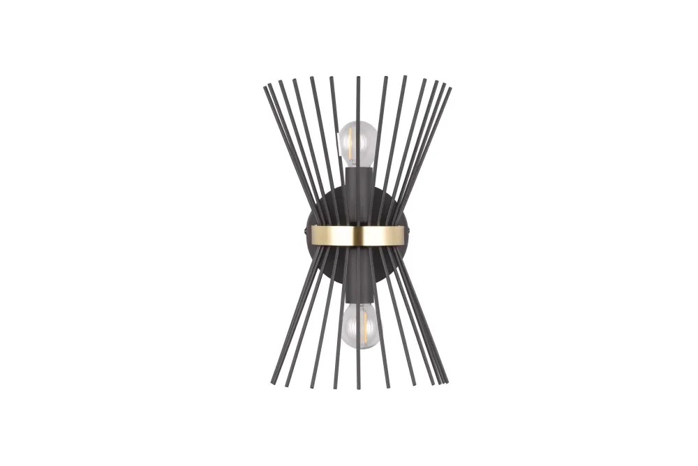 Sale Trio Reality Dekorative Wandleuchte Schwarz Gold E27 H:31 cm 2-flmg