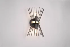 Sale Trio Reality Dekorative Wandleuchte Schwarz Gold E27 H:31 cm 2-flmg