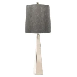 Online Elstead Design Bodenlampe Metall Stoff in Nickel Dunkelgrau