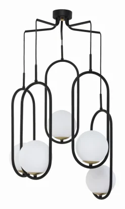 Jupiter Design Hängelampe NAESALA Schwarz Weiß 5-x E14* Hängelampen|Bürolampen