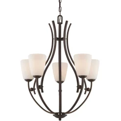 Clearance Elstead Design Kronleuchter Esstisch mit Glas Schirm GENTLE