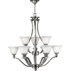 Online Elstead Design Kronleuchter mit Schirm in Nickel Weiß Ø89cm