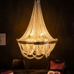 Invicta Interior Design Kronleuchter Wohnzimmer Metall Ketten in Silber