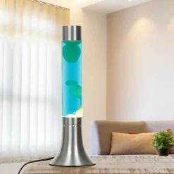 Online Easylight Design Lavalampe Blau Wachs Weiß 38cm hoch YVONNE