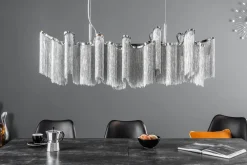 Clearance Invicta Interior Design Pendelleuchte RIRRE Metall Ketten Silber Esstisch