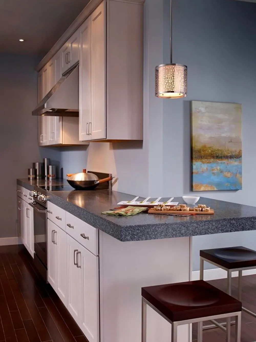 Discount Elstead Design Pendelleuchte VEINE Chrom Ø20cm verstellbar