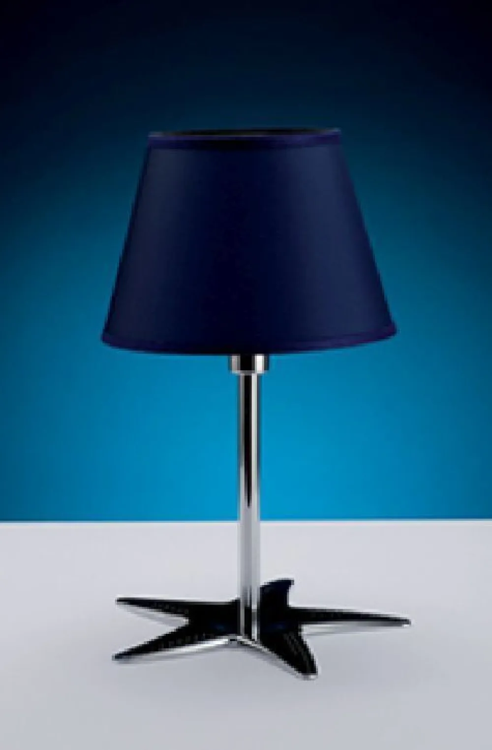 Laura Suardi Design Tischlampe MIRENA Blau Chrom Maritim* Tischlampen|Schlafzimmer Lampen