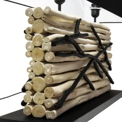 Suna Living Design Tischlampe Treibholz Stoffschirm 80 cm lang* Moderne Lampen|Stofflampen