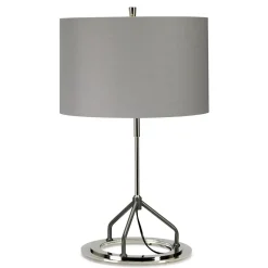 Elstead Design Tischleuchte Stoff Schirm 66,5cm hoch Grau