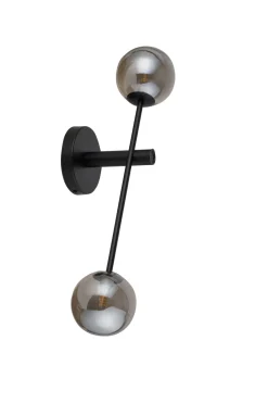 Best Sigma Design Wandleuchte Schwarz Grau Glas 2-flammig B:68 cm