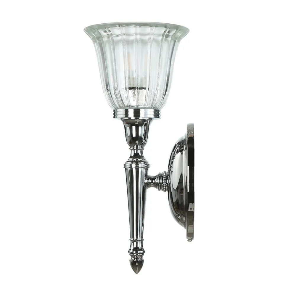 Elstead Designer Badleuchte LED aus Messing Glas IP44 in Chrom